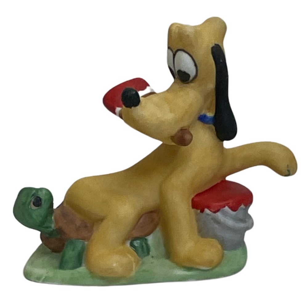 Vintage Pluto & Turtle Porcelain Figurine -  Disney Collectible